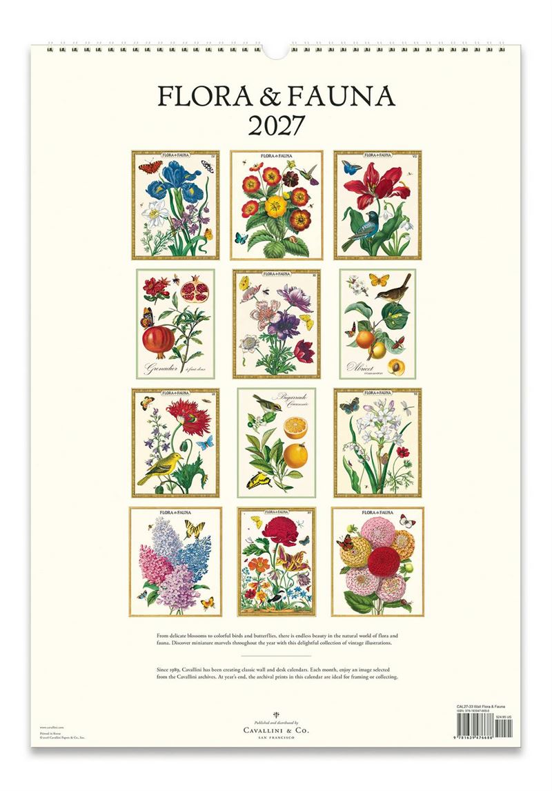 Cavallini & Co - Flora & Fauna - 2027 Wall Calendar