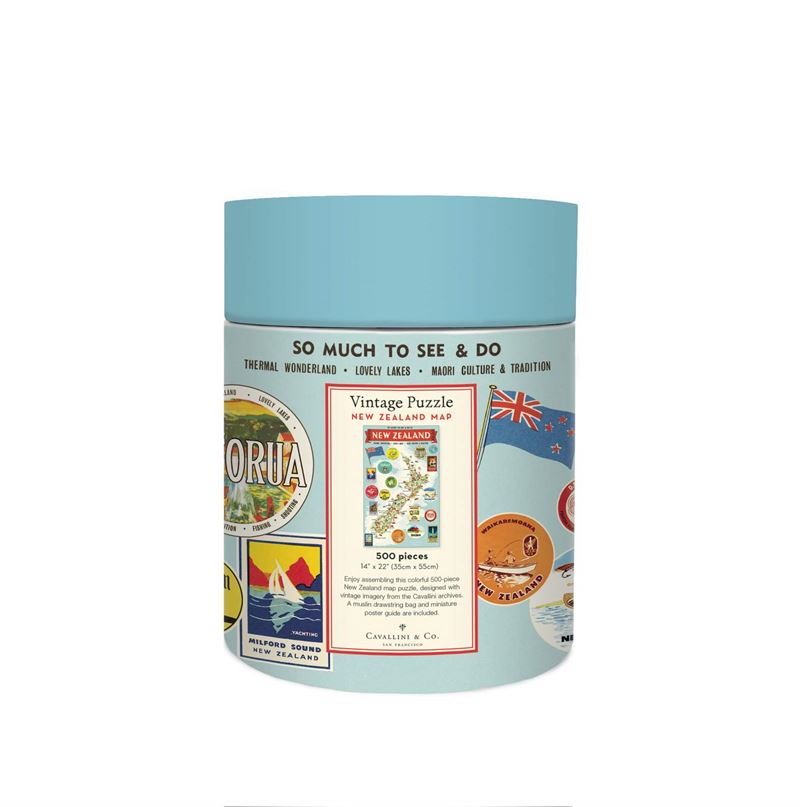 Cavallini & Co - NZ Map 500 Pce - Vintage Puzzle