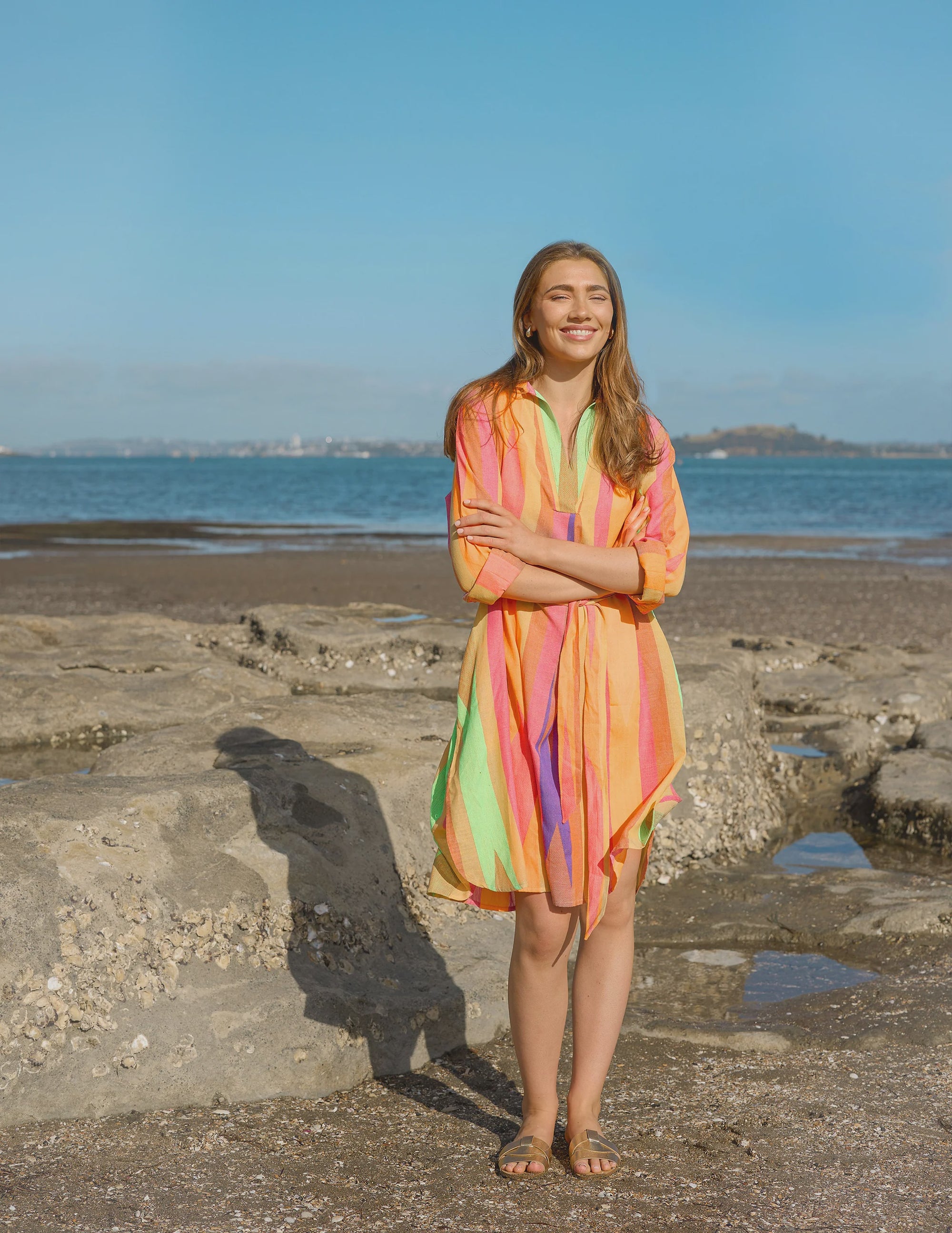 Stella Gemma Cayman Shirt Dress Cotton Multi Colours