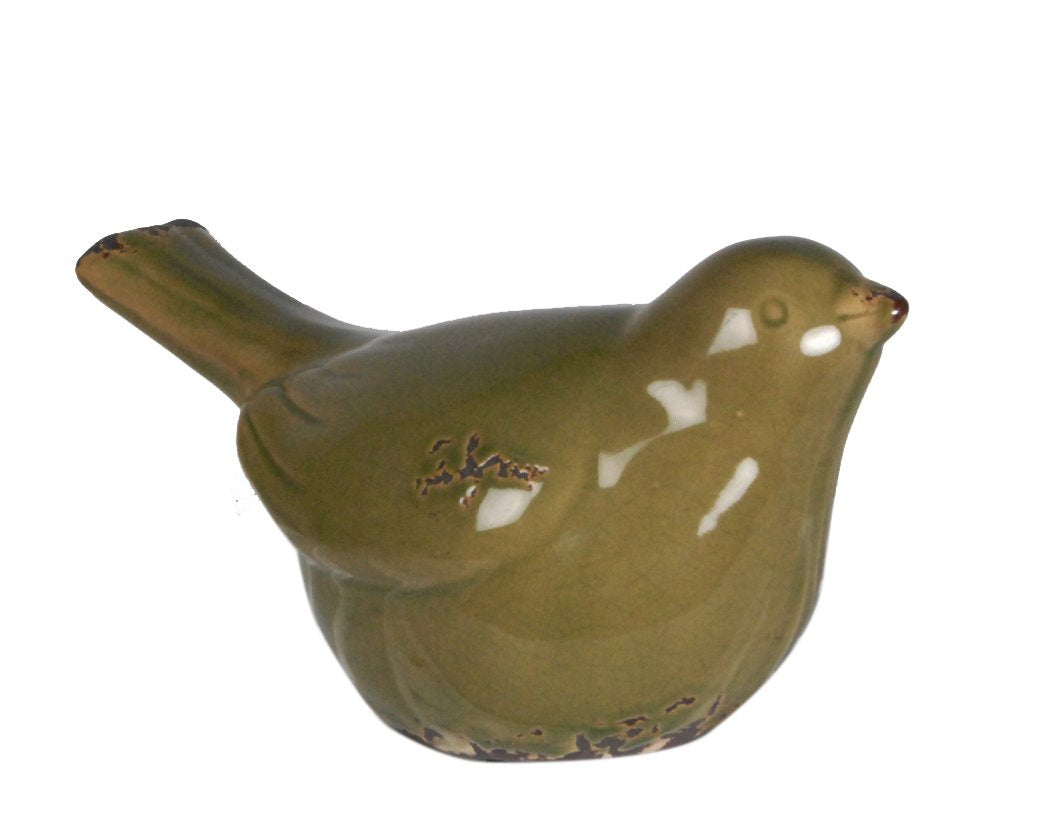 Ceramic Bird - Olive Large