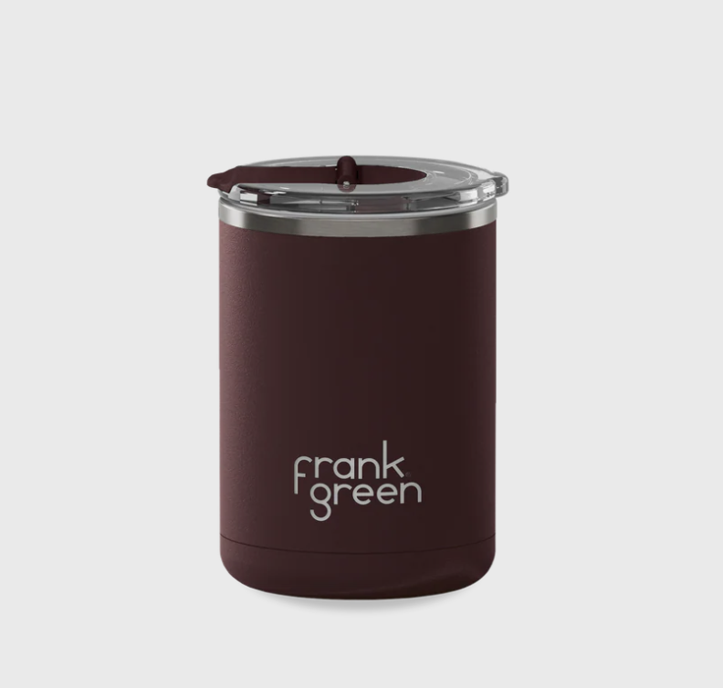12oz Ceramic Coffee Cup with Hinged Lid - Chocolate