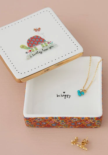 Ceramic Trinket Box Turtley Love