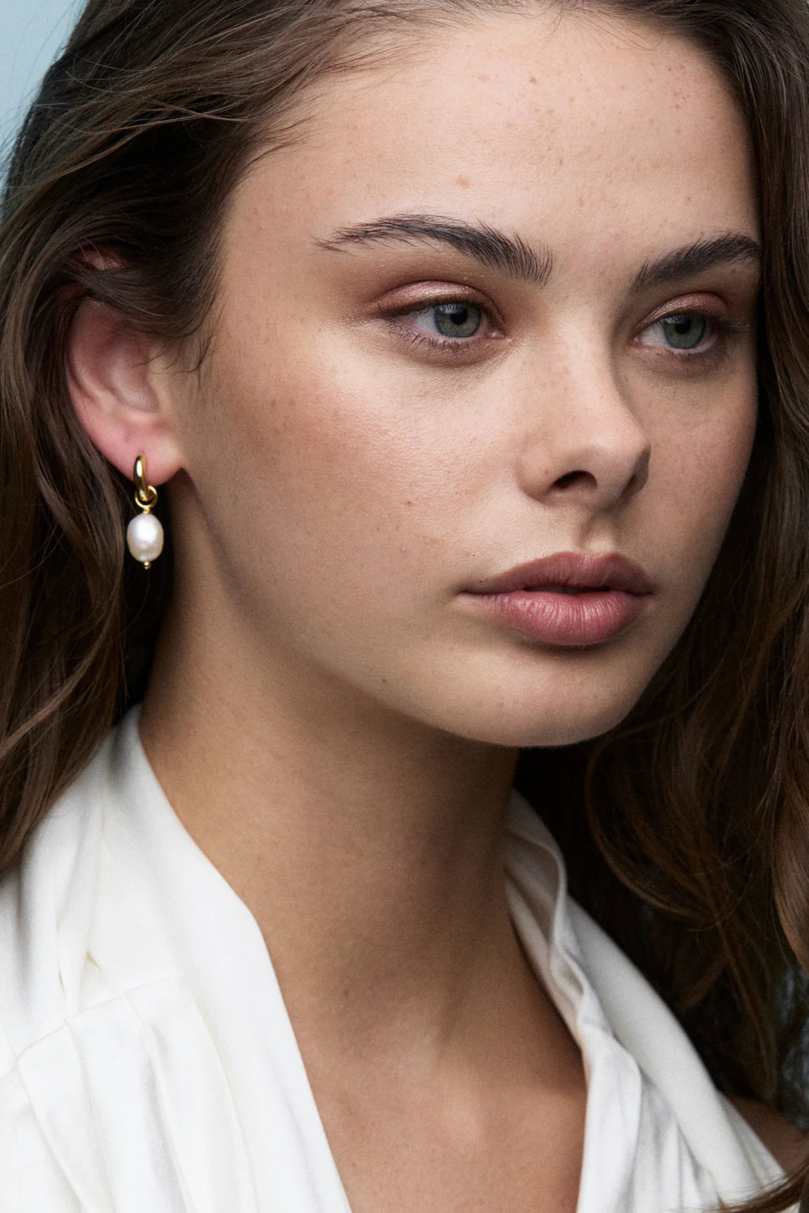 ZAFINO Charlie Mini Hoop - Gold -Pearl Earring