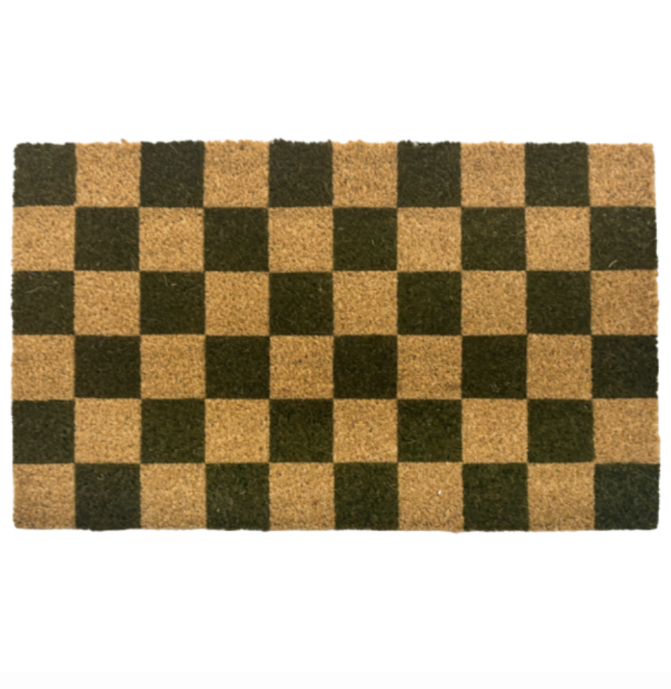 Coir Doormat - Checkers Brown