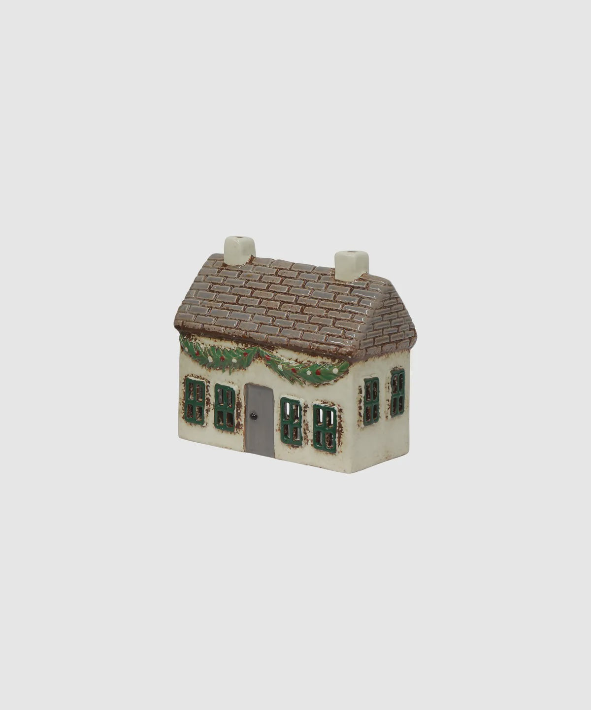 French Country Collection Tealight House Christmas Tea Light Cottage with Swag