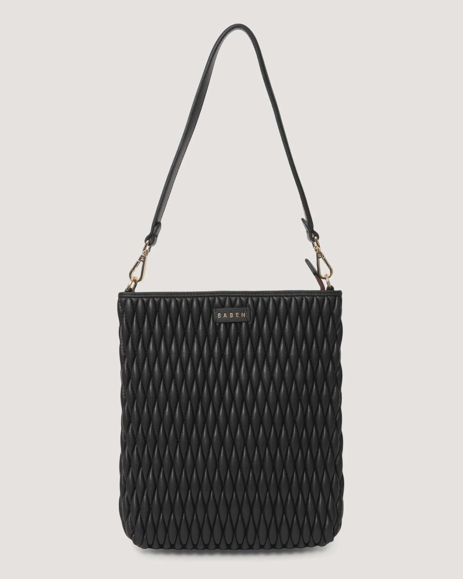 Claudette Shoulder Bag Black Diamond Quilt