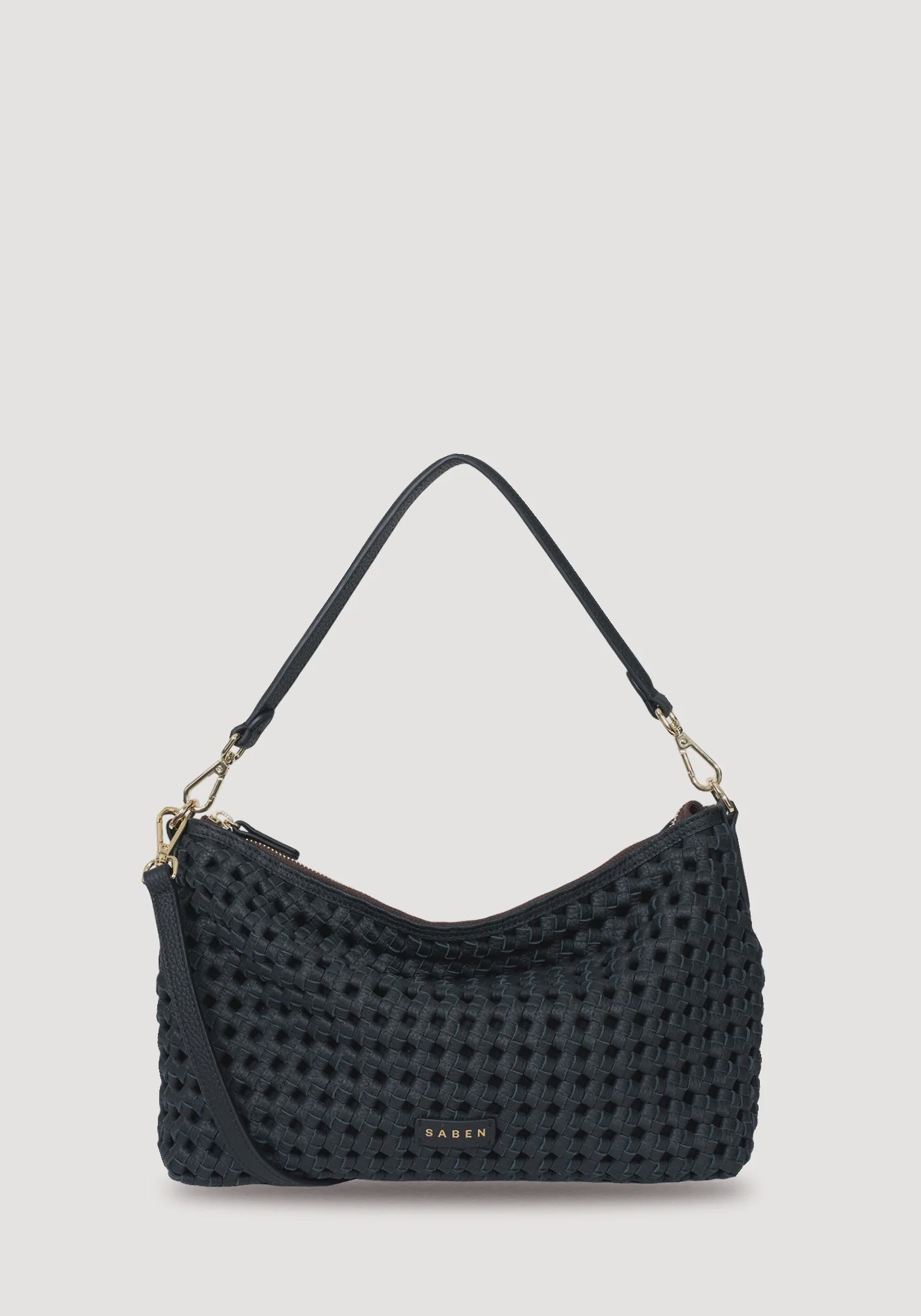 SABEN SS26 Claudia Shoulder Bag - Black Braid Leather