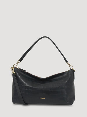 SABEN Claudia Shoulder Bag - Black Croc