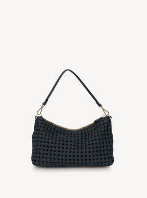 SABEN SS26 Claudia Shoulder Bag - Black Braid Leather