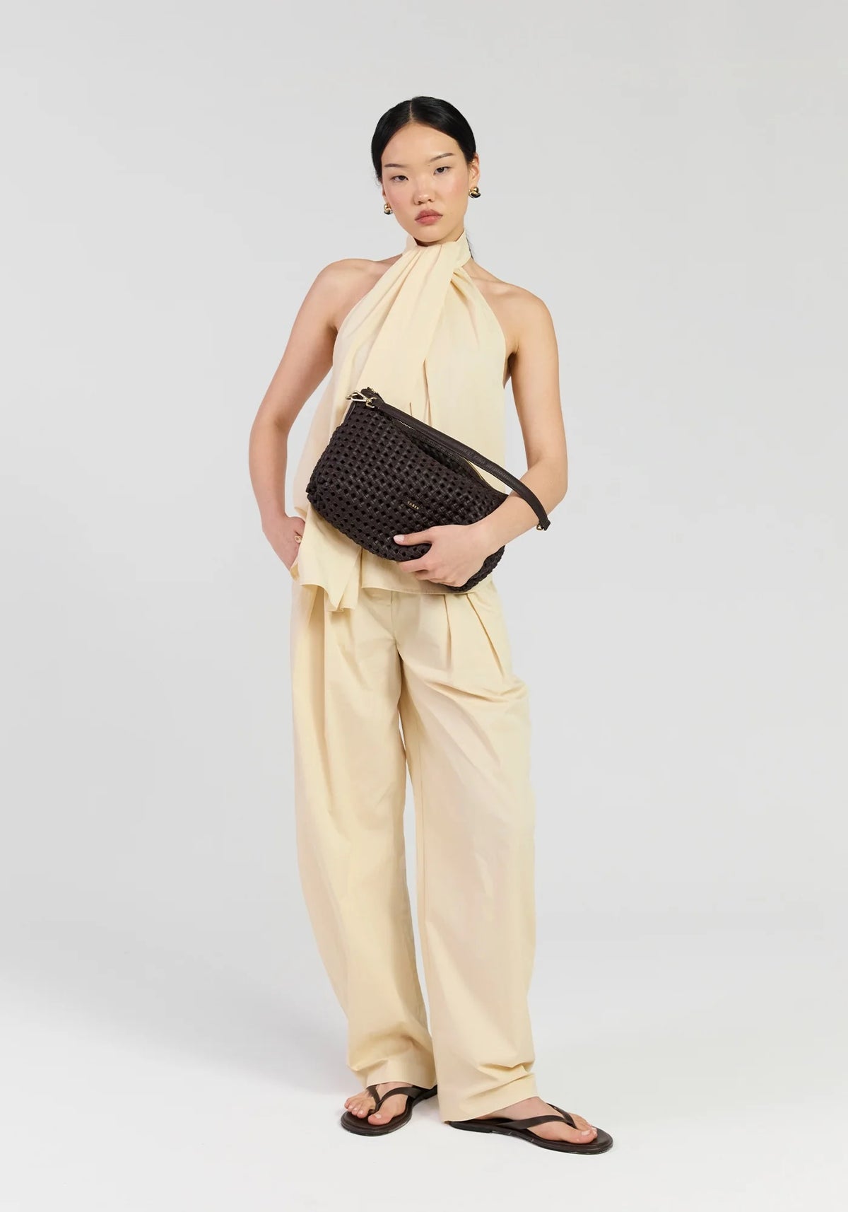 SABEN SS26 Claudia Shoulder Bag - Cacao Braid Leather