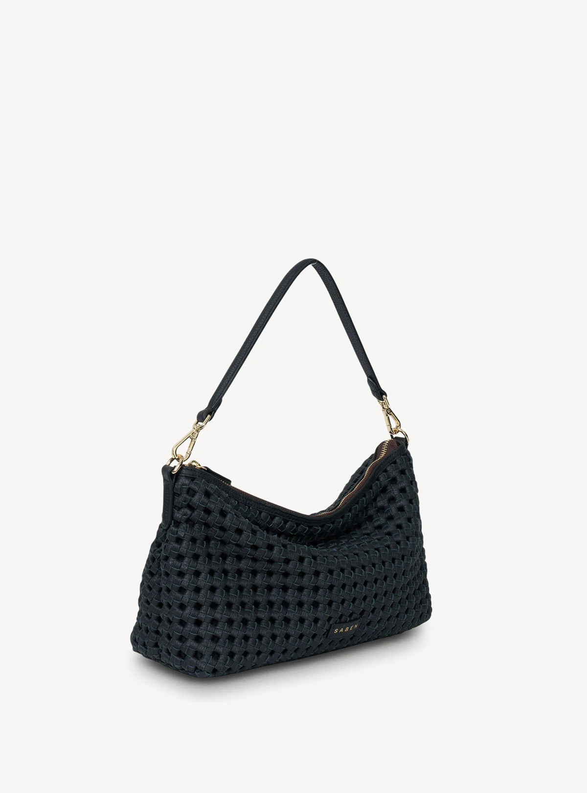 SABEN SS26 Claudia Shoulder Bag - Black Braid Leather