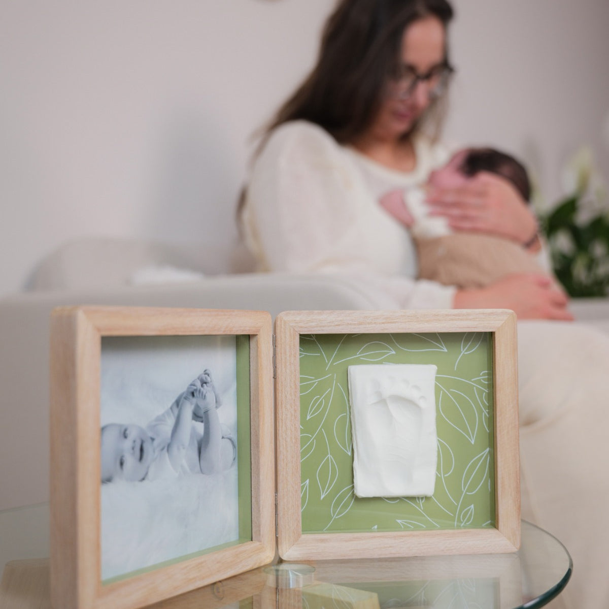 Petit Artichaut Clay Keepsake with Photo Double Frame - Olive Tree