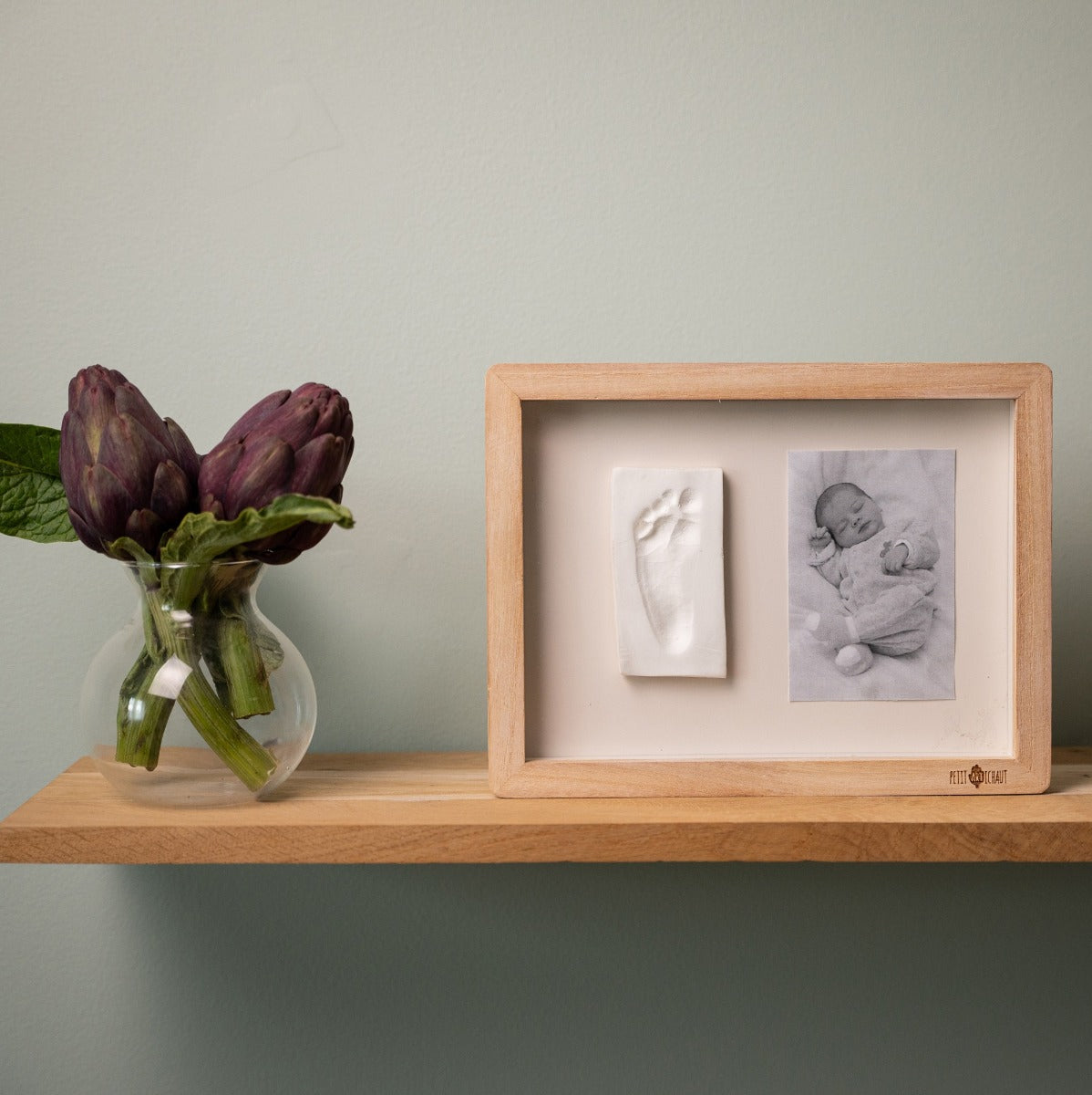 Petit Artichaut Clay Keepsake with Photo Frame - Ivy Grey