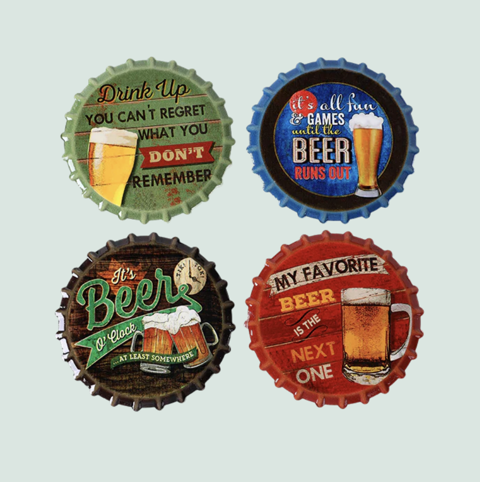 Coasters Set of 4 - Round Beer