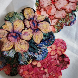 FLEUR WOODS Coasters Set of 4 - Meadow