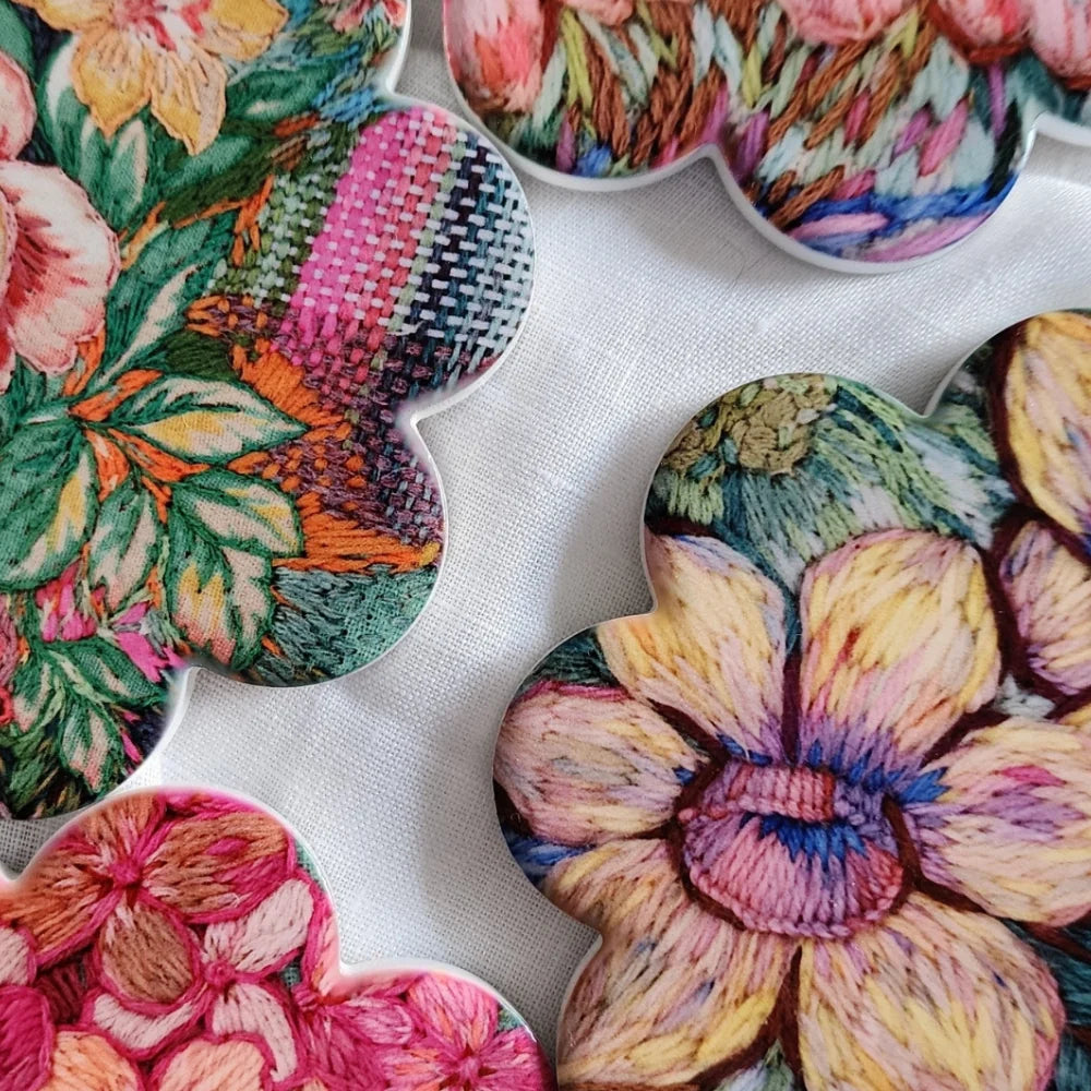 FLEUR WOODS Coasters Set of 4 - Meadow