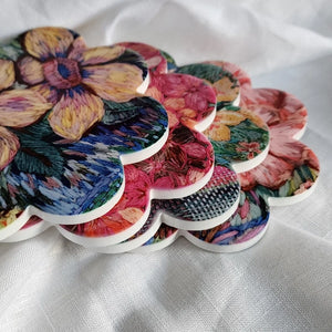 FLEUR WOODS Coasters Set of 4 - Meadow