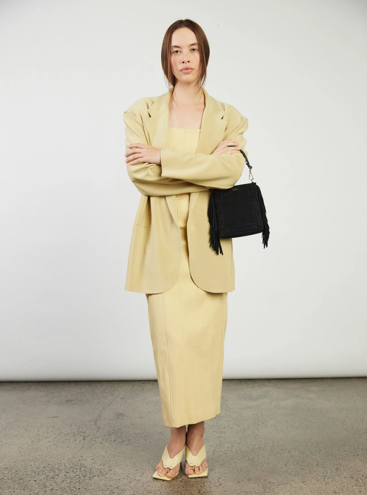 SABEN Coco Mini Bag - Black Suede Fringe