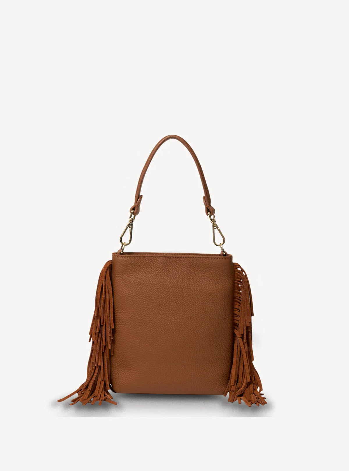 SABEN Coco Mini Bag - Tan Suede Fringe Brown suede handbag