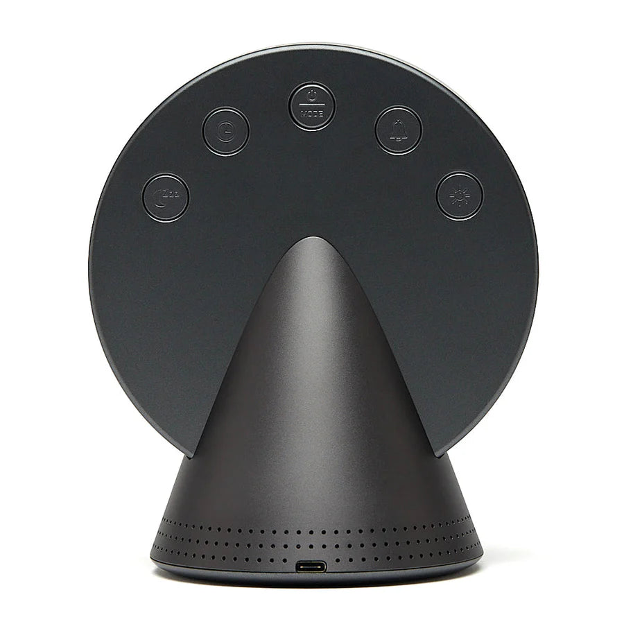 LEXON Conic Radio-Alarm-Bluetooth Speaker - Platinum Grey Black digital clock