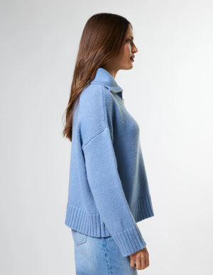 Stella+Gemma Cory Zip Knit - Glacier Blue Jumper