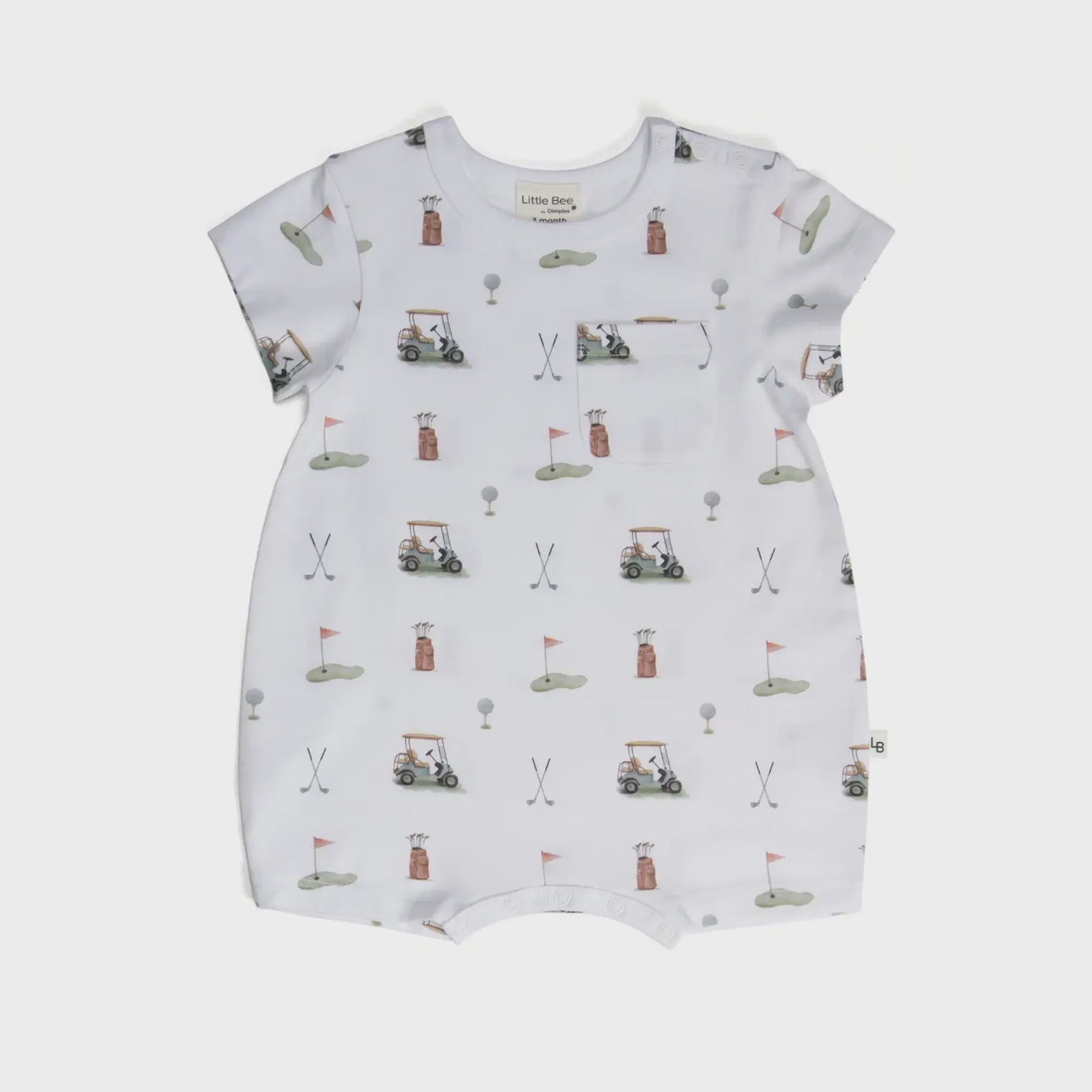 Dimples NZ Baby Cotton Romper - Golf