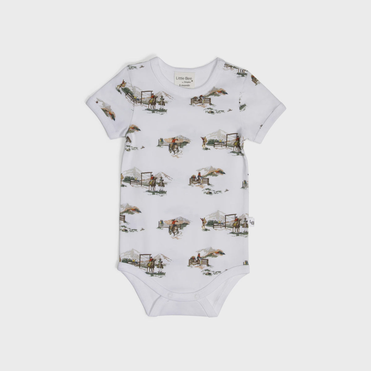 Little bee by dimples Baby Cotton Bodysuit - Cowboys