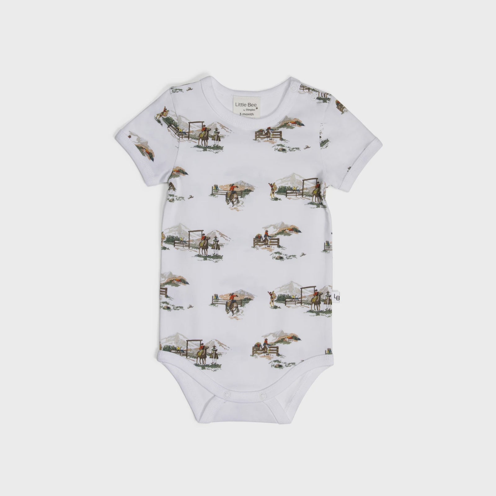 Little bee by dimples Baby Cotton Bodysuit - Cowboys