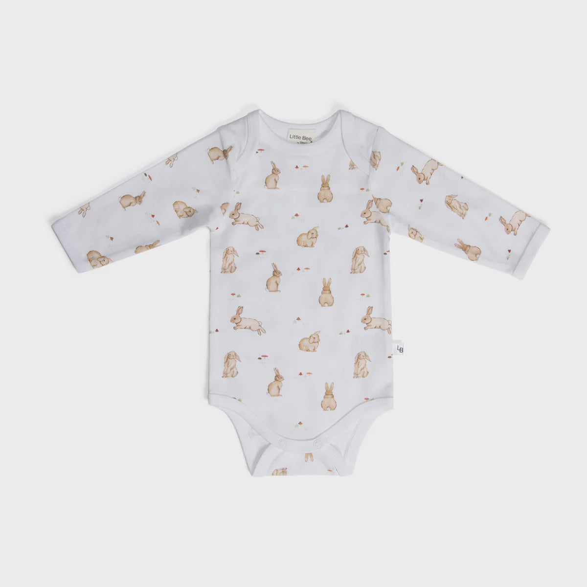 Dimples Cotton Long Sleeve Bodysuit - Bunny Baby onesie with bunny pattern