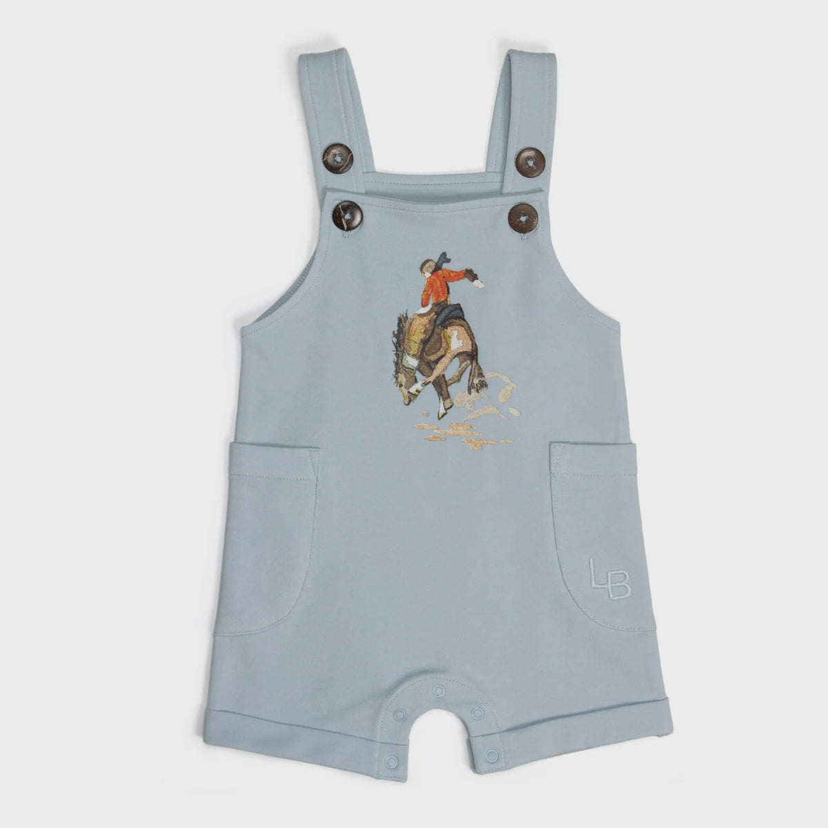 Little Bee by Dimples Cotton Overalls - Blue