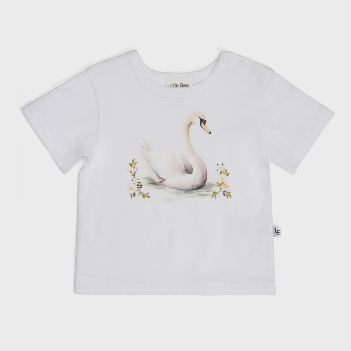 Little Bee by Dimples Cotton T-shirt - Swan