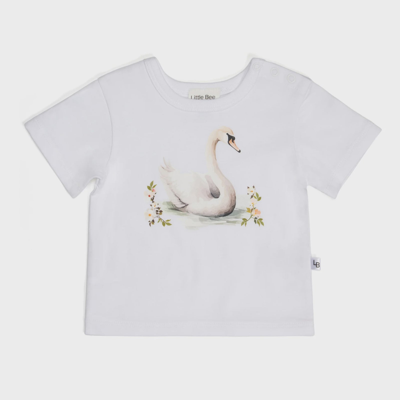 Little Bee by Dimples Cotton T-shirt - Swan