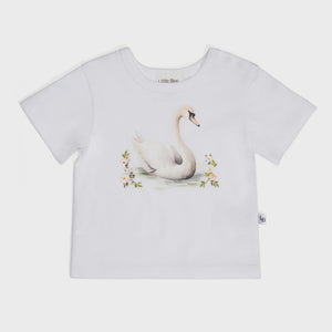 Little Bee by Dimples Cotton T-shirt - Swan