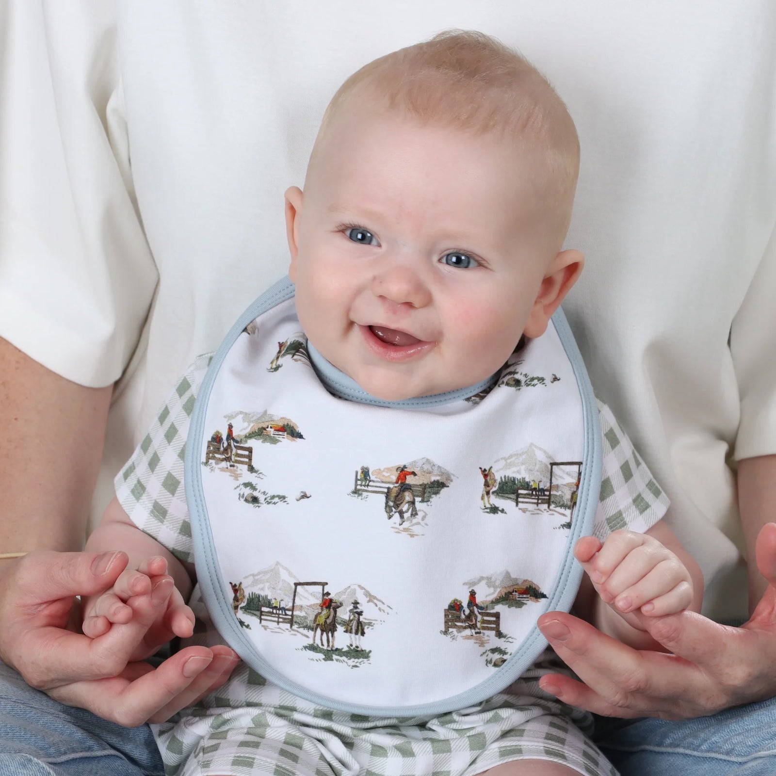 Little bee by dimples Cotton Bib - Cowboys Baby bib