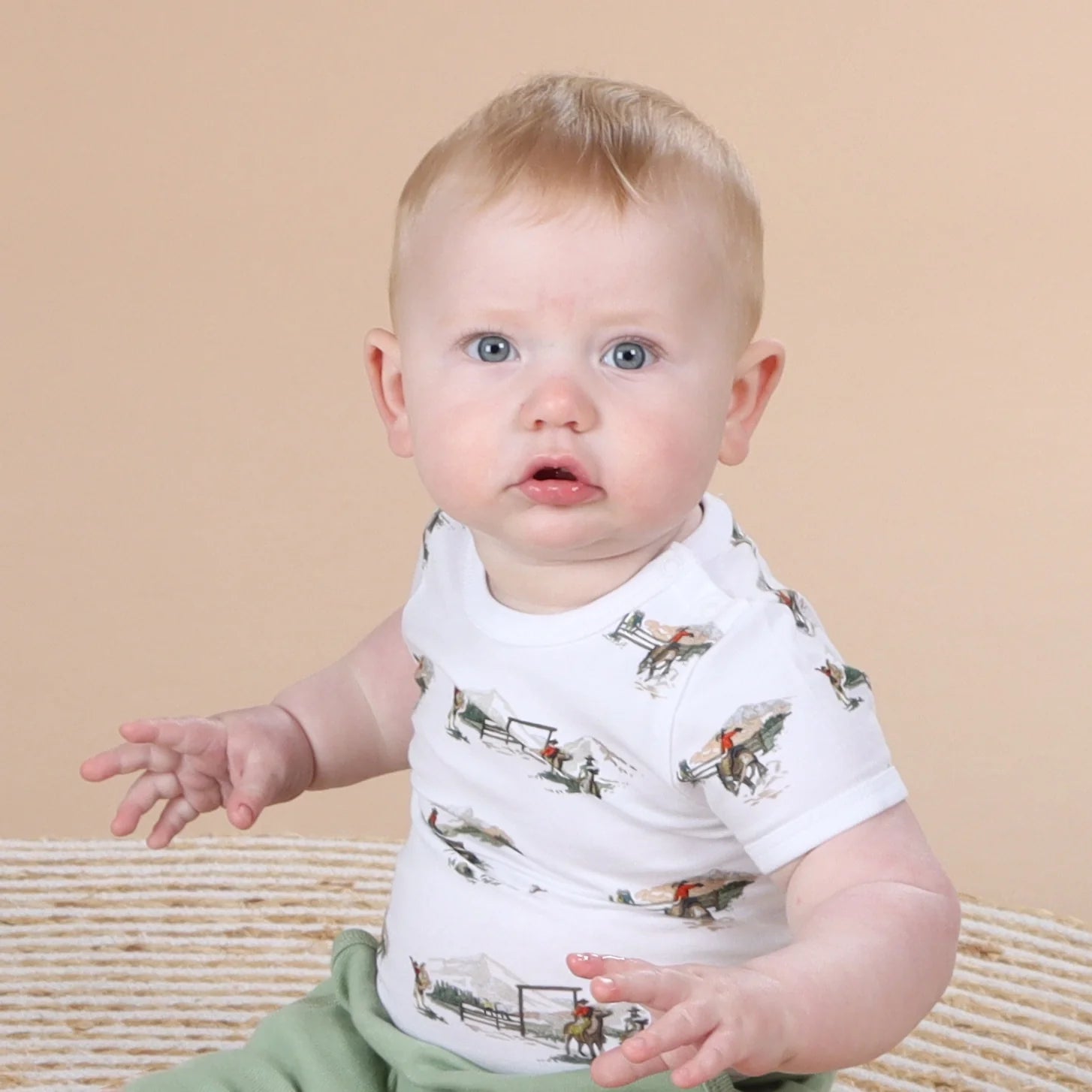 Little bee by dimples Baby Cotton Bodysuit - Cowboys