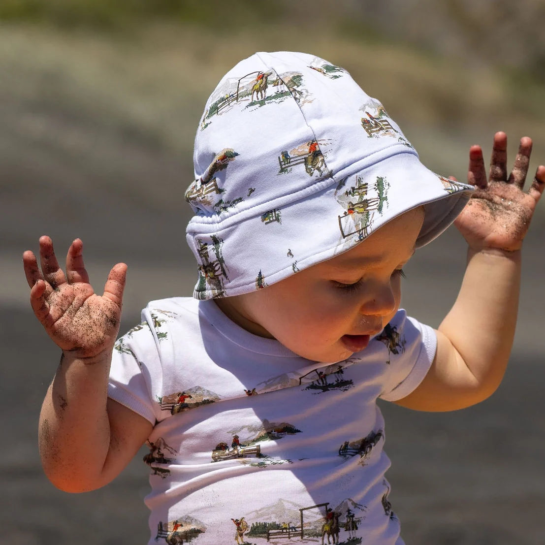Little Bee by Dimples Cotton Sunhat Cowboys