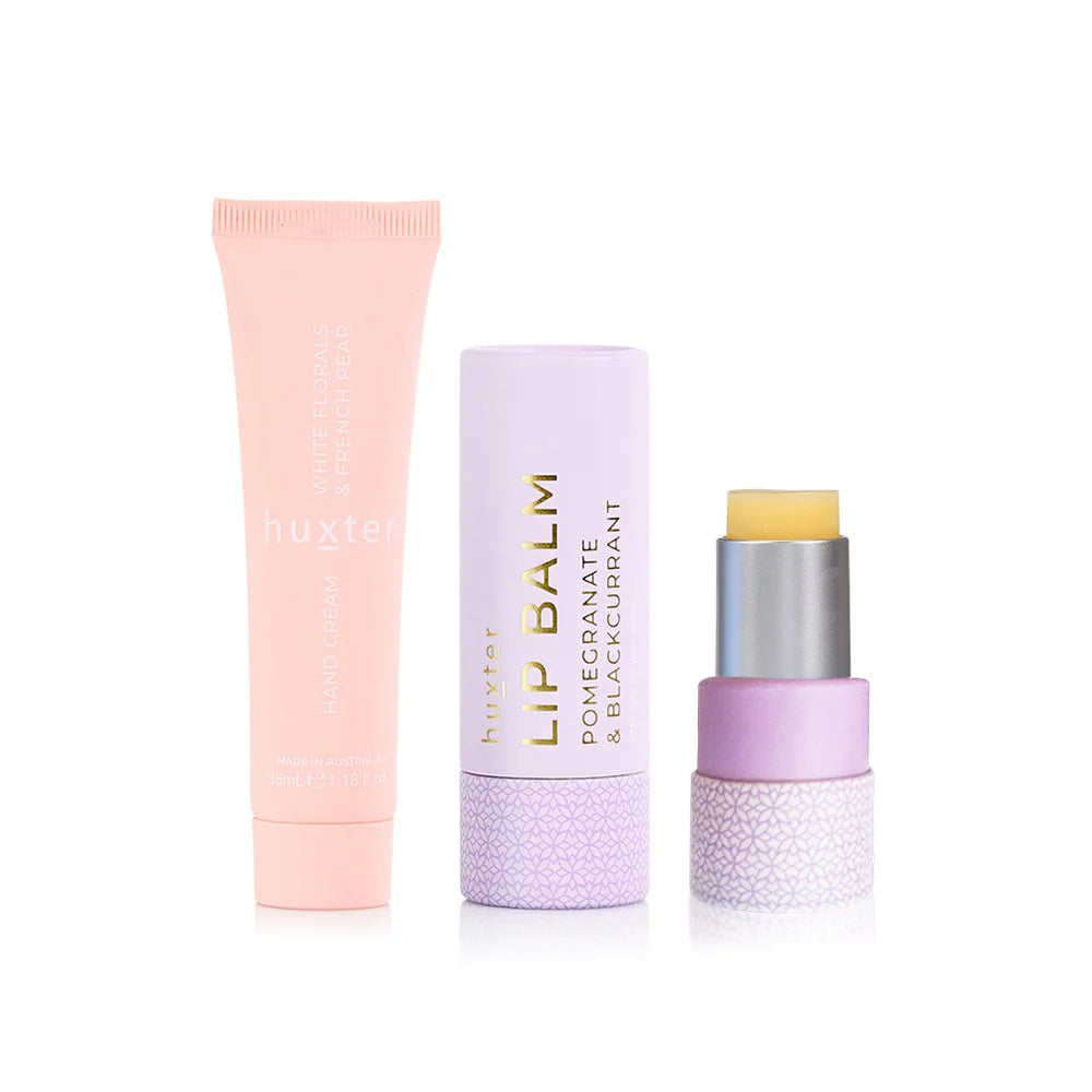 huxter Lip & Hand Cream Duo - Limited Edition - White Florals & French Pear