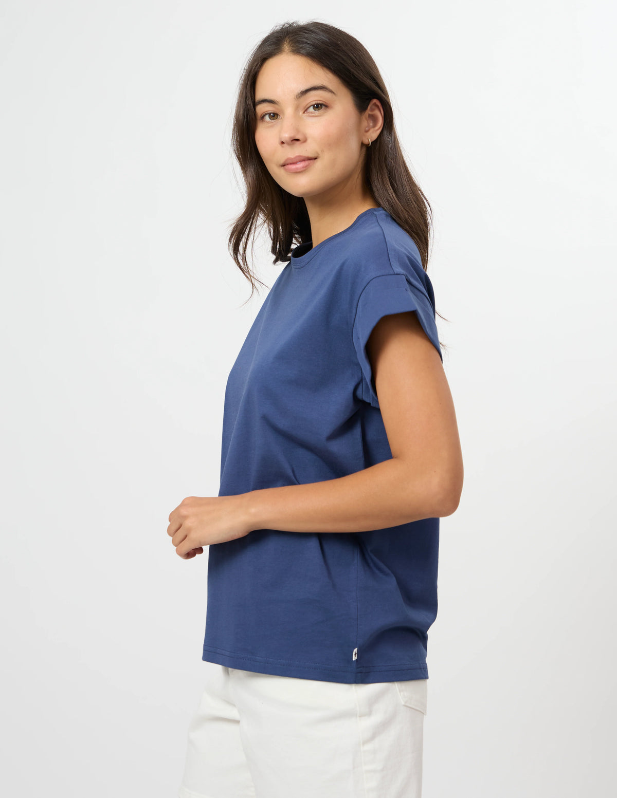 Stella+Gemma T-shirt Top Cuff Tee - Ocean Blue