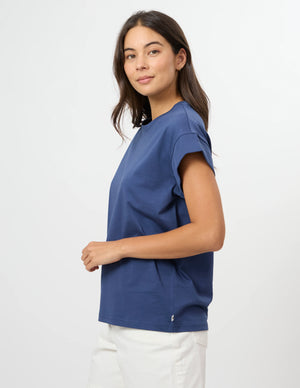 Stella+Gemma T-shirt Top Cuff Tee - Ocean Blue