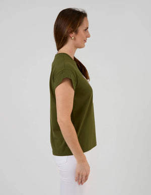 Stella+Gemma Cuff Tee Khaki Palm