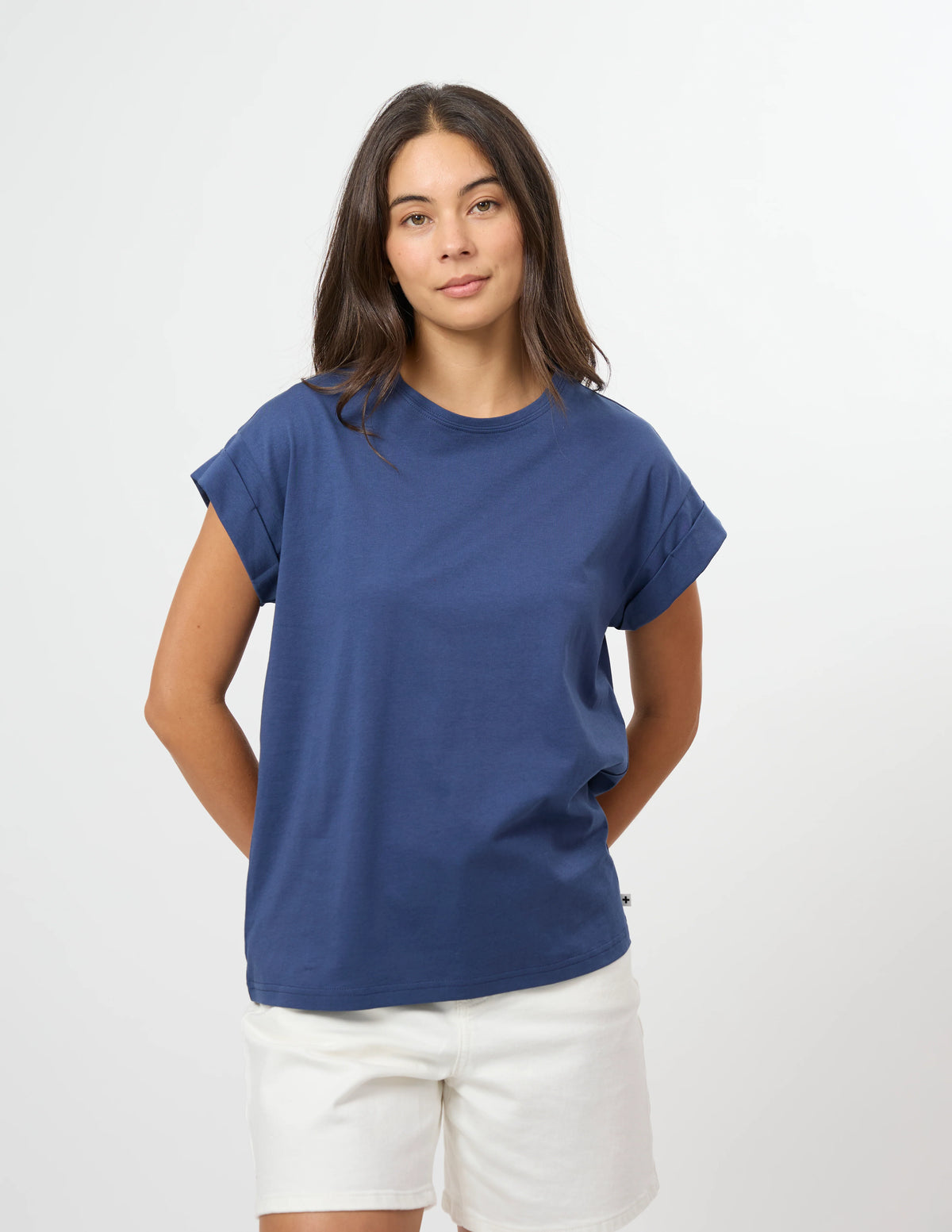 Stella+Gemma T-shirt Top Cuff Tee - Ocean Blue