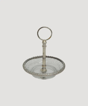 Cut Glass Ring Dish with Handle French Country Collection