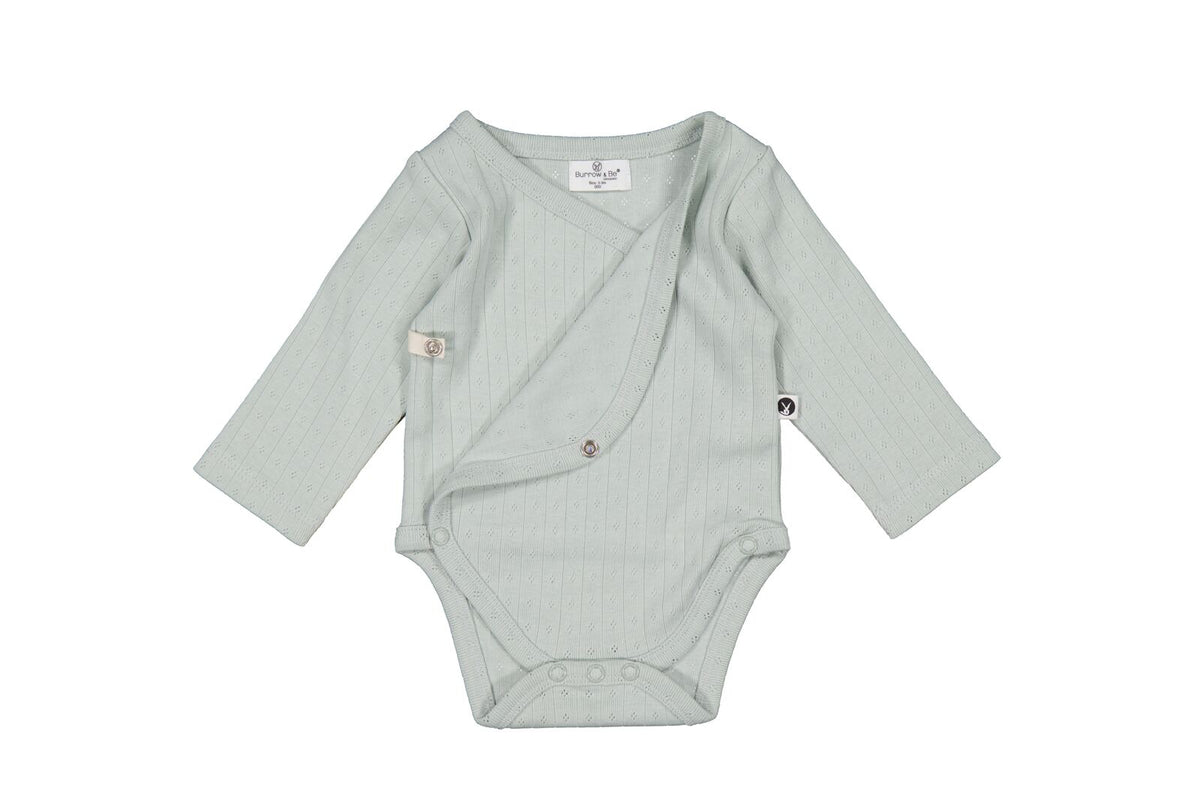 Haze Pointelle Long Sleeve Kimono Bodysuit