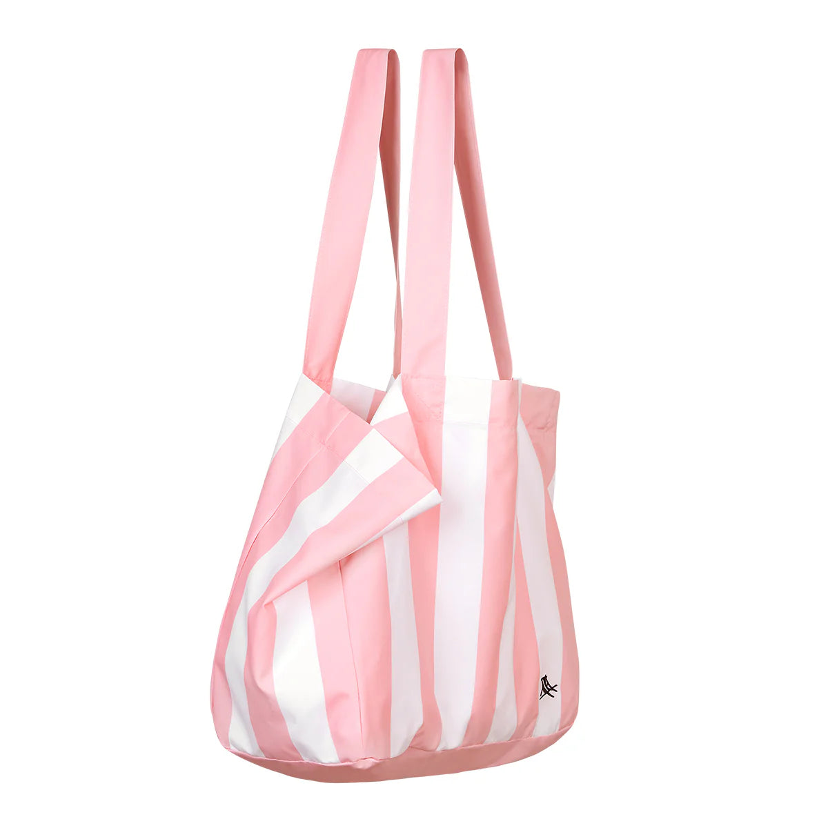 Dock & Bay Beach Tote Bag M - Malibu Pink Pink and white striped