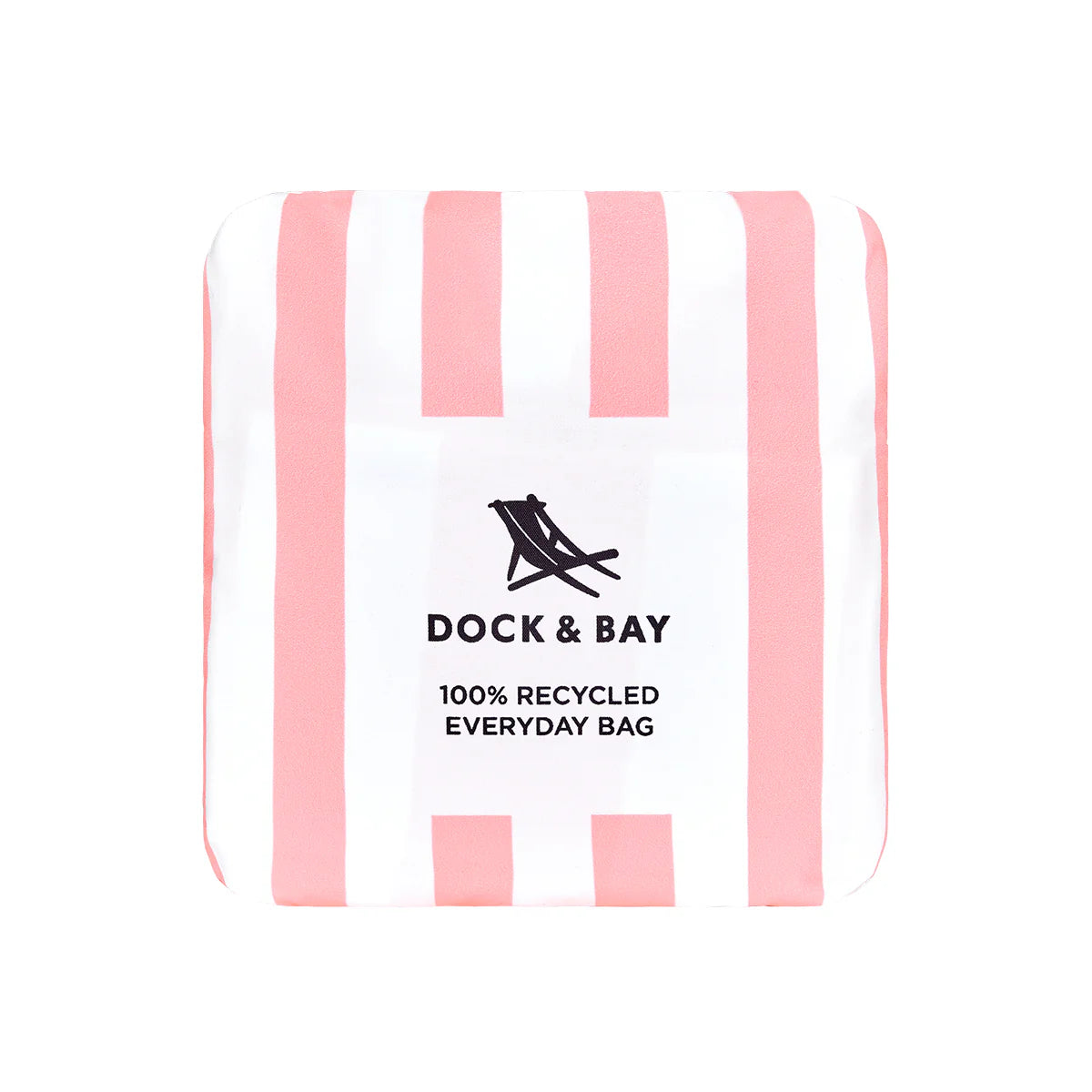 Dock & Bay Beach Tote Bag M - Malibu Pink Pink and white striped