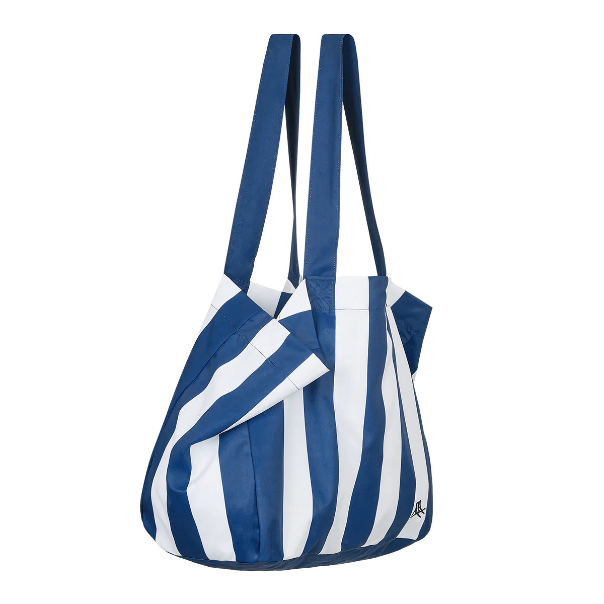 Dock&Bay Beach Tote Bag M - Whitsunday Blue and white striped tote bag