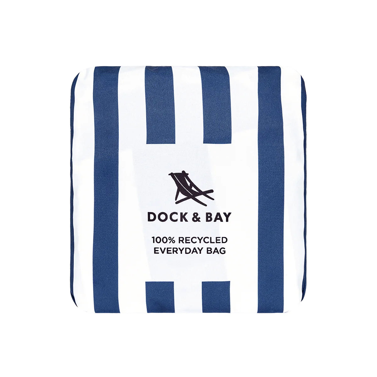 Dock&Bay Beach Tote Bag M - Whitsunday Blue and white striped tote bag