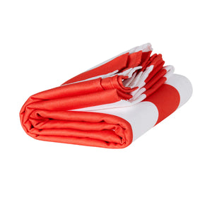 DOCK & BAY Beach Towel - Cabana Collection - Waikiki Coral - Large Red and white striped