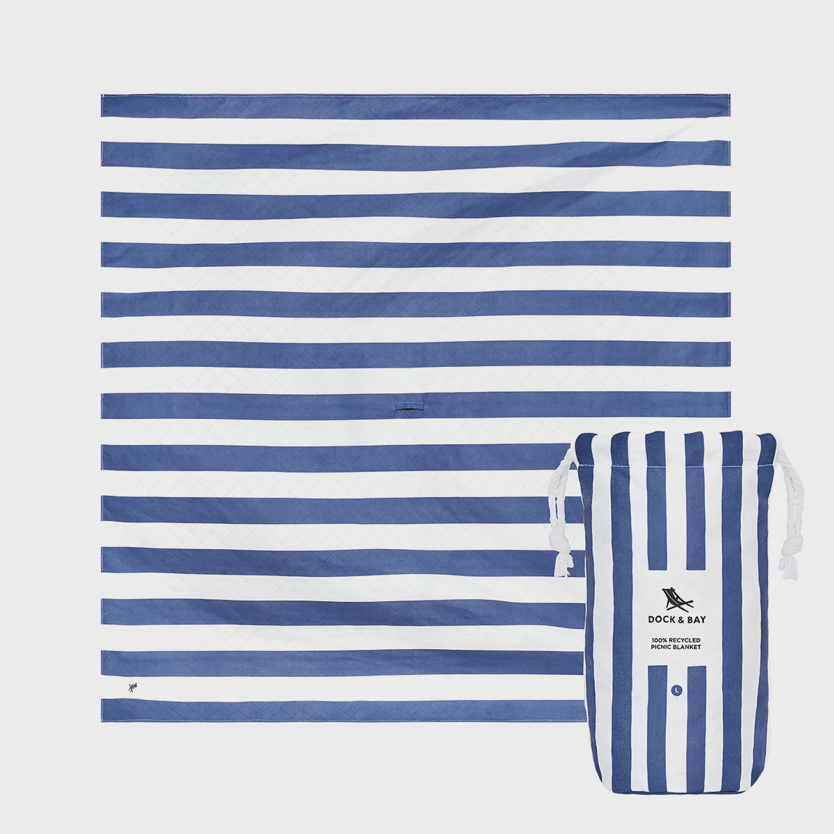 DOCK&BAY Beach Blanket Large Whitsunday Blue and white striped