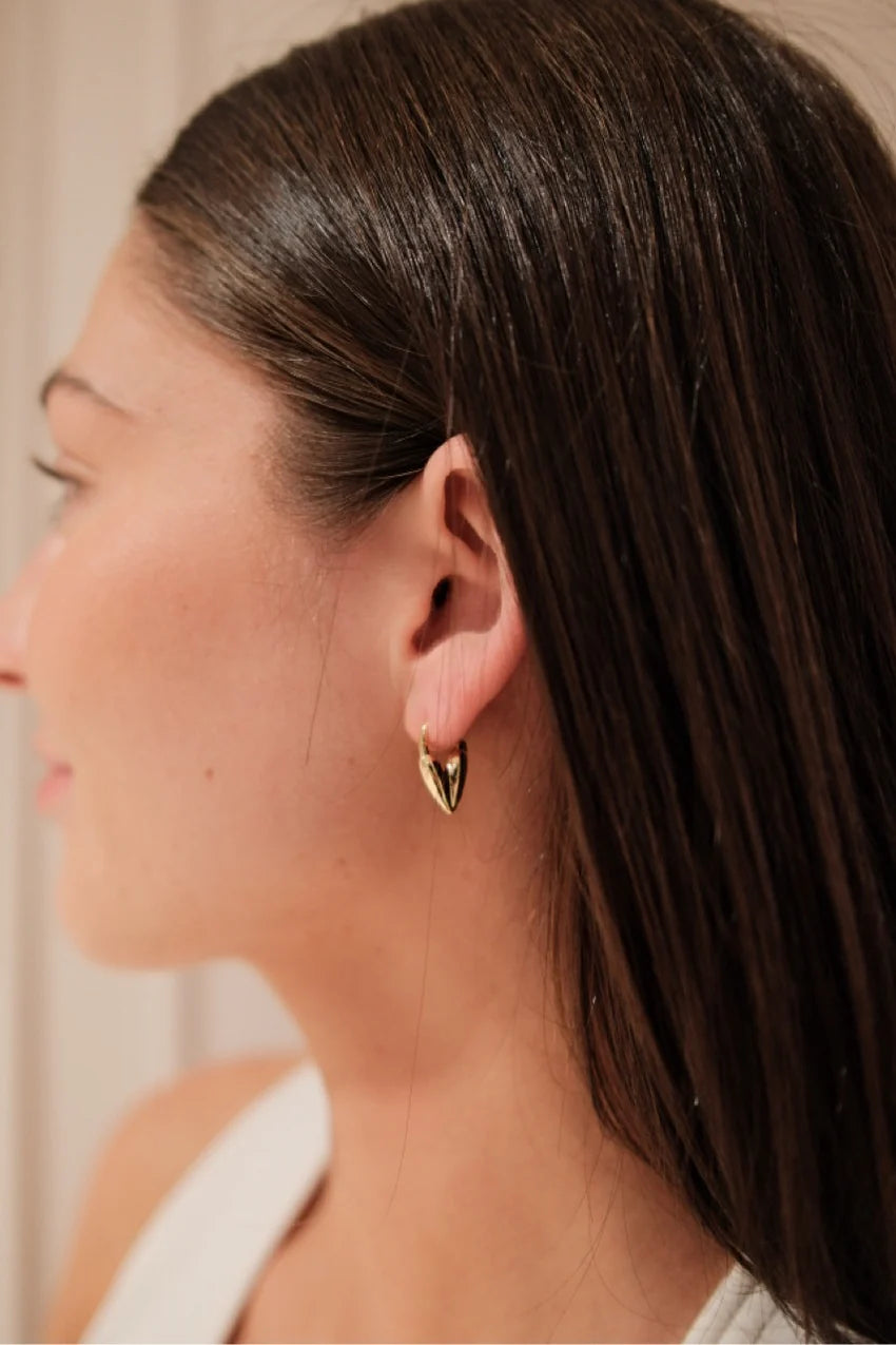 ZAFINO Jess Heart Hoop Essential Earring - Gold 7533